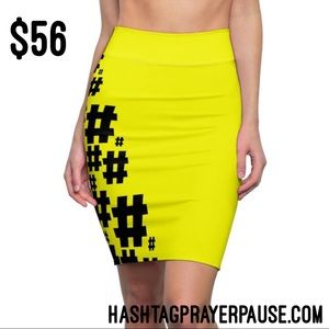 #PrayerPause Canary Cascade Women's Pencil Skirt